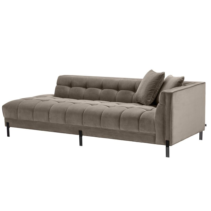 Кушетка Eichholtz Lounge Sofa Sienna Right greige Бежево-серый Темная бронза в Уфе | Loft Concept 