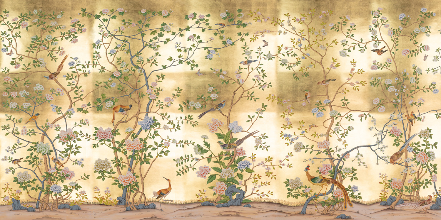 Обои ручная роспись Earlham Deep Rich Gold - фото