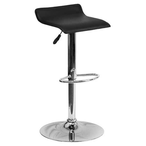 Барный стул Chrome And Black Bar Stool Серебряный в Уфе | Loft Concept 