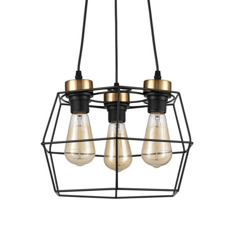 Люстра Loft Wire Cage Black lamp 3 Черный в Уфе | Loft Concept 