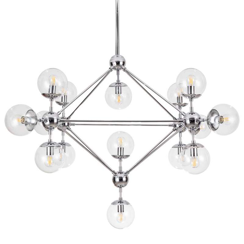 Люстра Modo Chandelier Chrome 15 Хром Прозрачный в Уфе | Loft Concept 