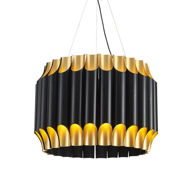 Люстра GALLIANO ROUND SUSPENSION LIGHT by DELIGHTFULL Black Золотой Черный в Уфе | Loft Concept 