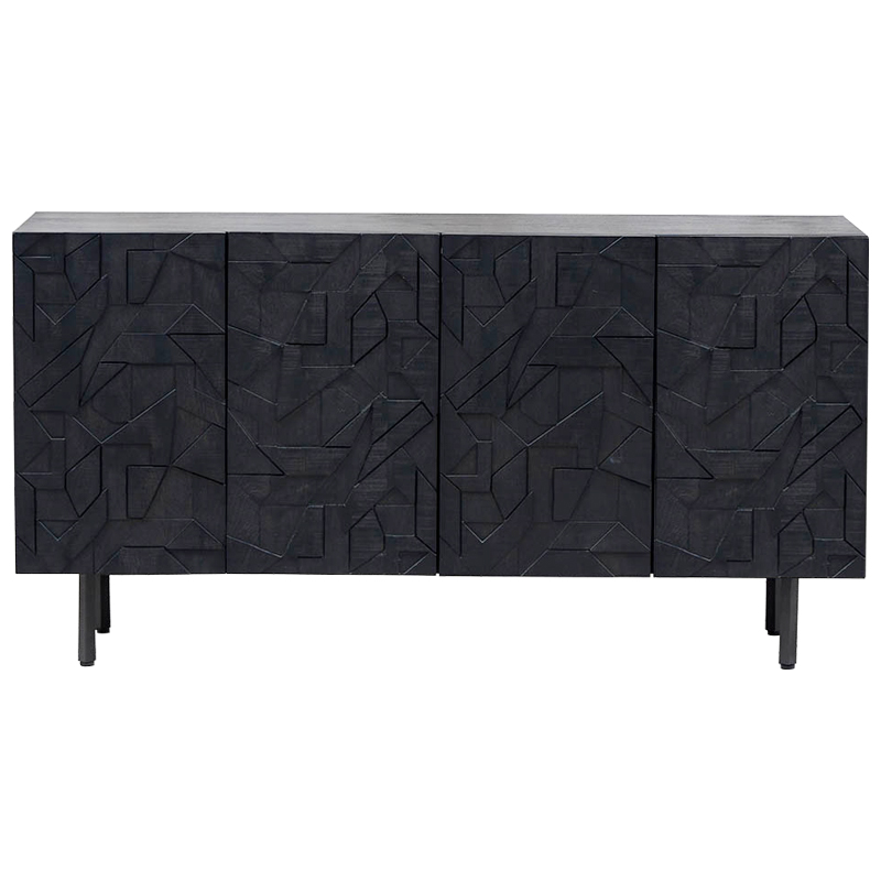 Комод Polygonal Ornament Chest of Drawers L Черный в Уфе | Loft Concept 