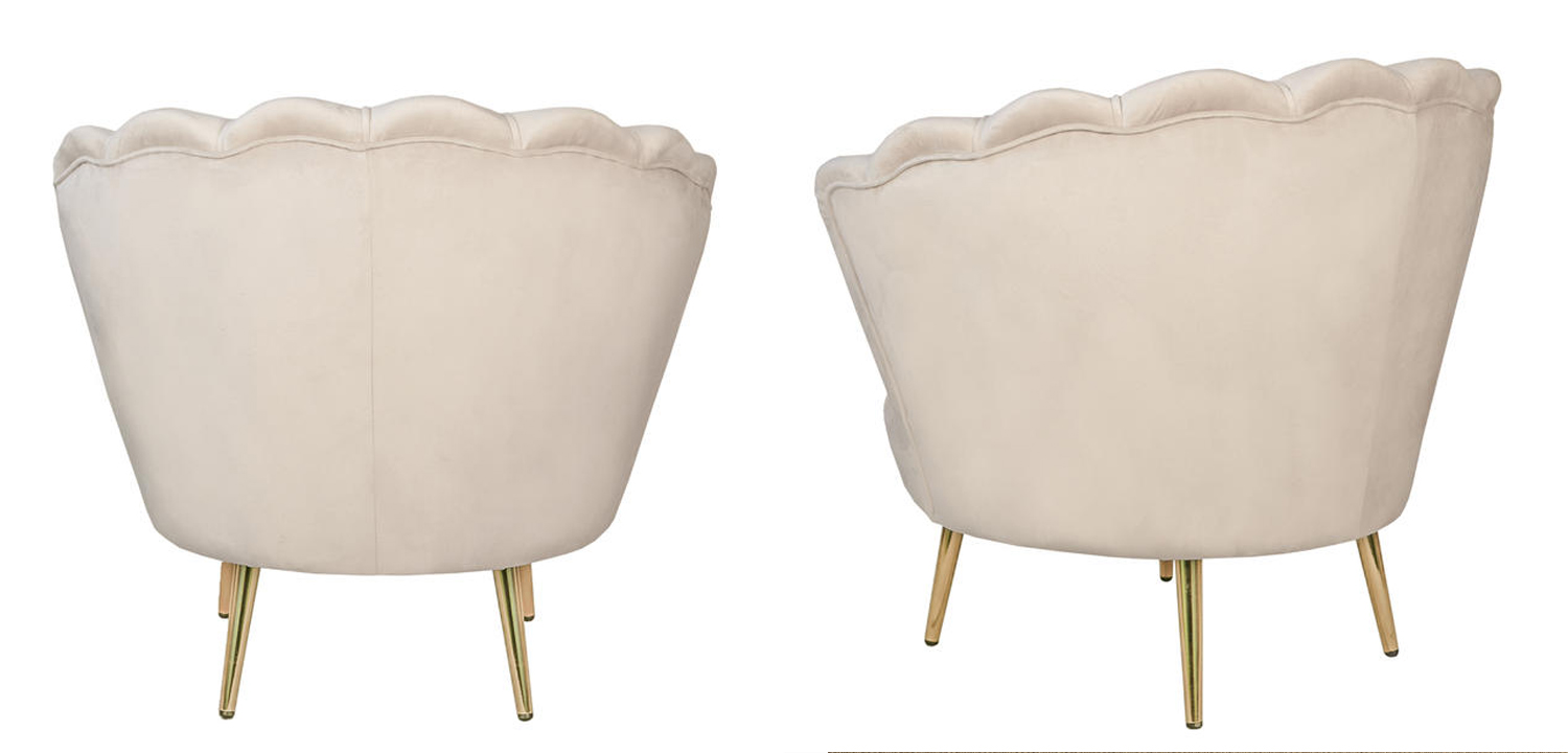 Кресло Белый велюр Trapezium Milk velvet - фото №1