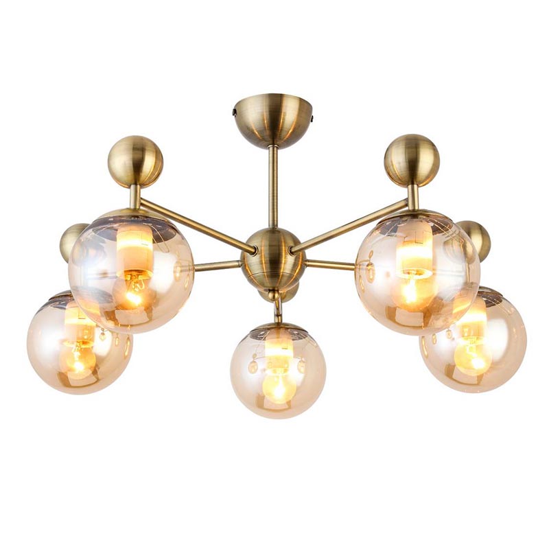 Потолочная люстра Demian Bronze Chandelier Бронза Янтарный в Уфе | Loft Concept 