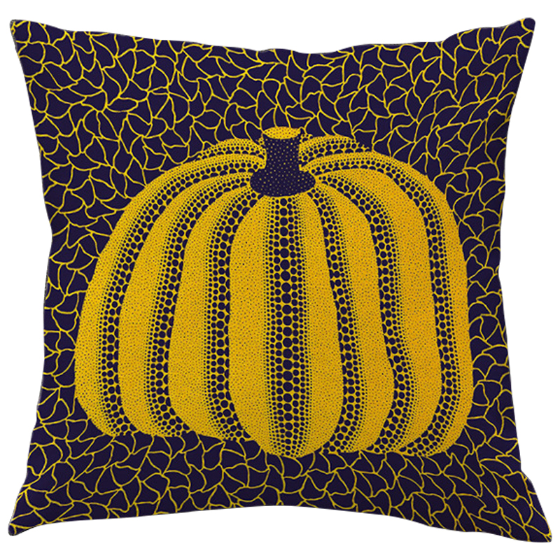 Декоративная подушка Yayoi Kusama Pumpkin Yellow Черный Желтый в Уфе | Loft Concept 