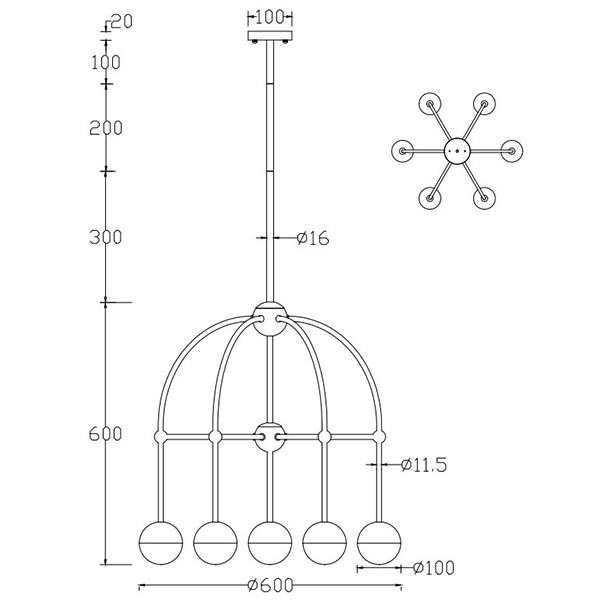 Люстра Heidy Chrome Chandelier 7 в Уфе