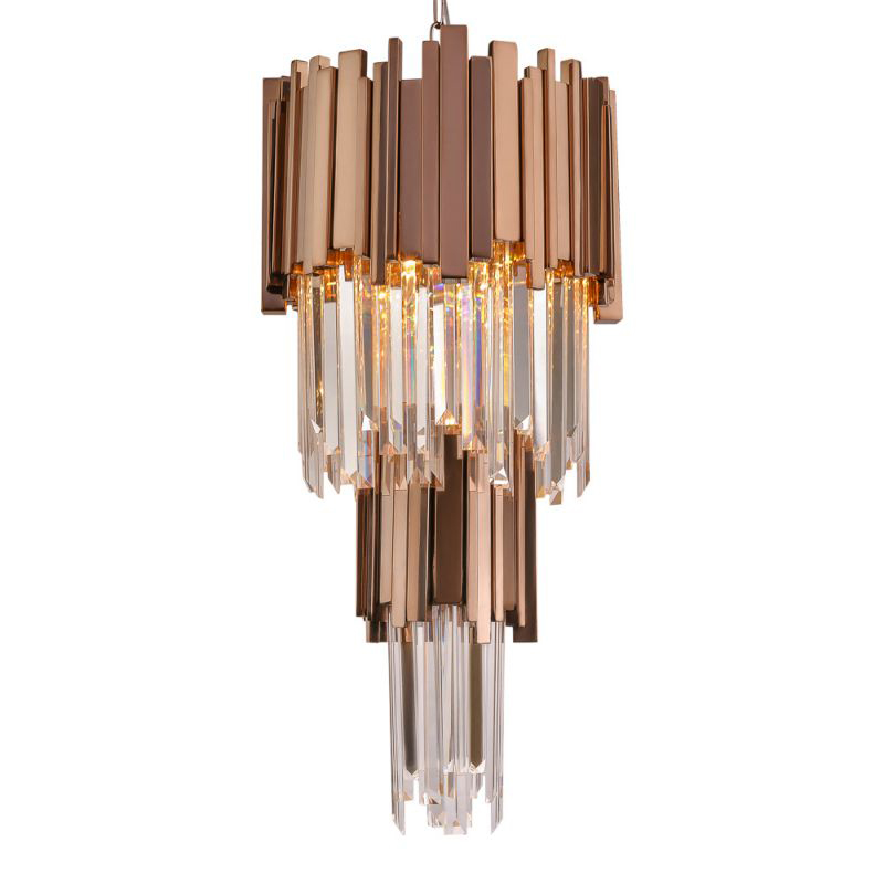 Люстра многоярусная Luxxu Modern Cascade Chandelier Bronze Metal Glass 35 Бронза Прозрачное Стекло в Уфе | Loft Concept 