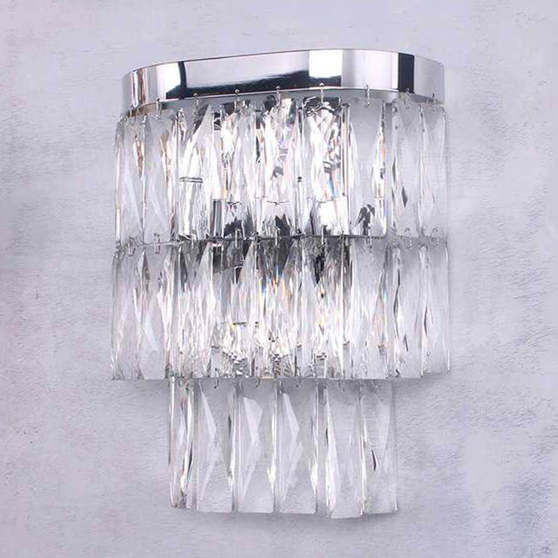 Бра Crystal Pendants Regena Chrome Wall Lamp Хром Прозрачный (Transparent) в Уфе | Loft Concept 