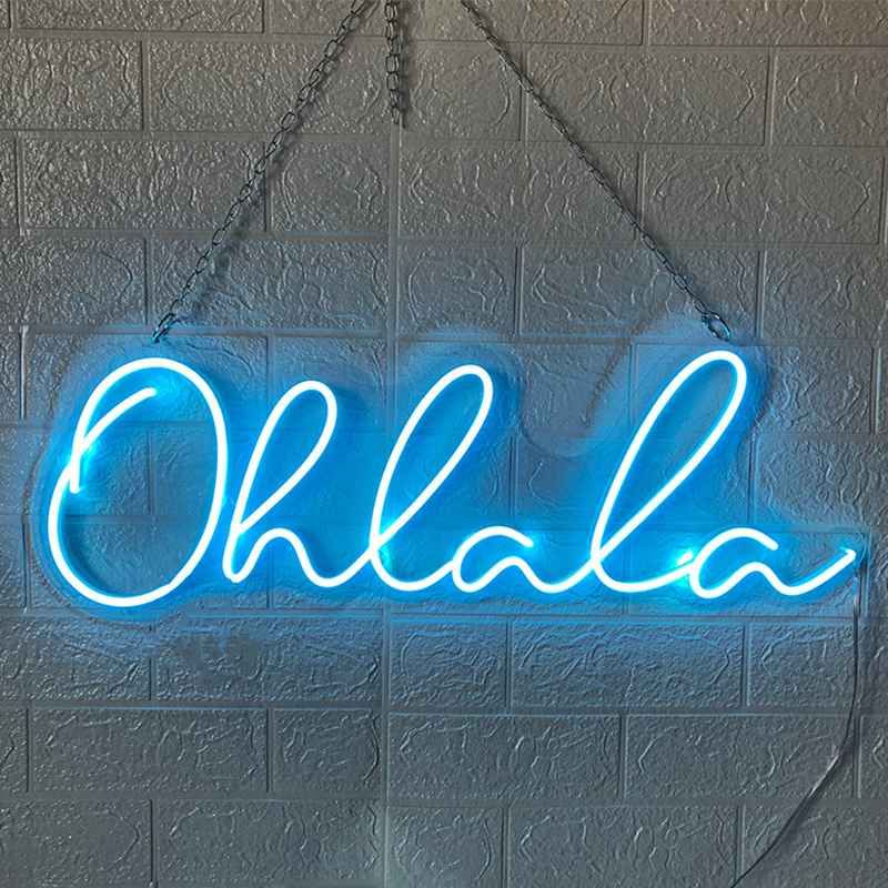 Неоновая настенная лампа Oh La La Neon Wall Lamp Синий Прозрачный Синий в Уфе | Loft Concept 