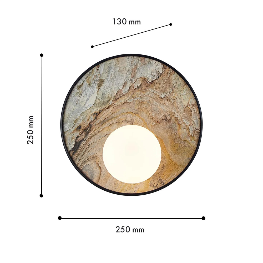 Бра круглое с каменным диском в металлической раме Sandstone Painting в Уфе