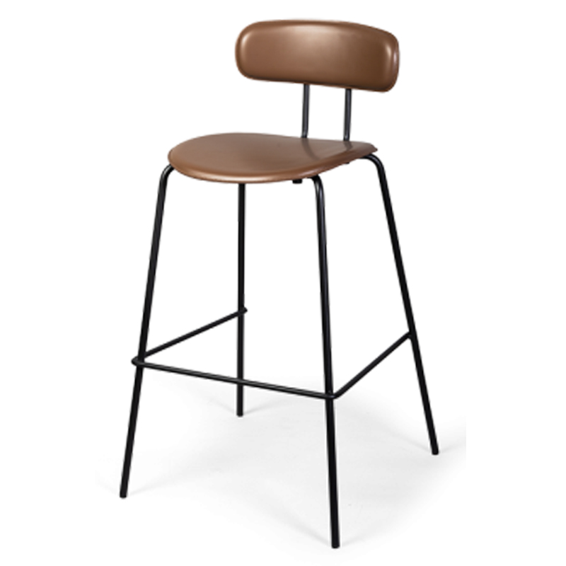 Барный стул Renis Brown Barstool Черный Коричневый в Уфе | Loft Concept 