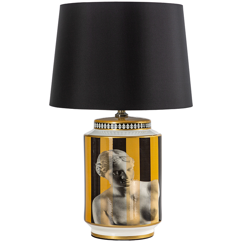 Настольная лампа Venus Yellow Black Lampshade Желтый Черный Черно-белый Золотой в Уфе | Loft Concept 