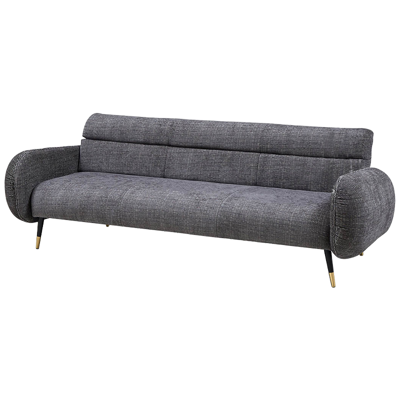 Диван Hebert Sofa Grey L Серый Серый Черный Латунь в Уфе | Loft Concept 