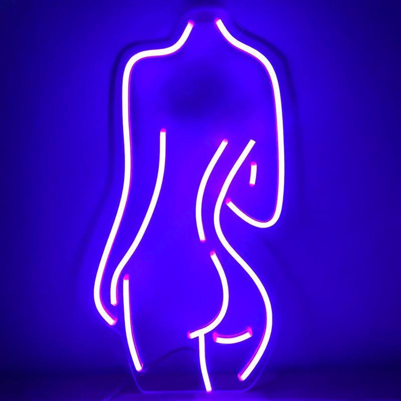 Неоновая настенная лампа Silhouette II Neon Wall Lamp Фиолетовый Прозрачный в Уфе | Loft Concept 