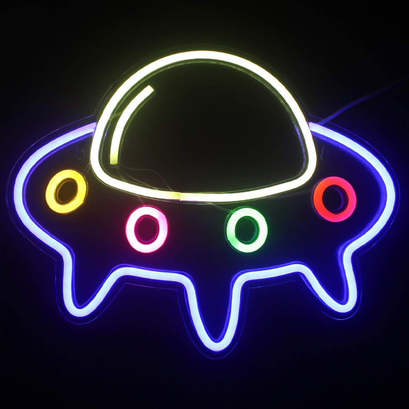 Неоновая настенная лампа Small Spaceship Neon Wall Lamp Мульти в Уфе | Loft Concept 