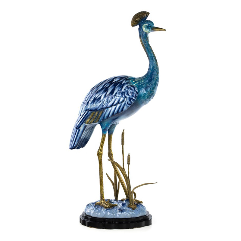 Статуэтка Crane Figurine Белый Синий Бронза в Уфе | Loft Concept 