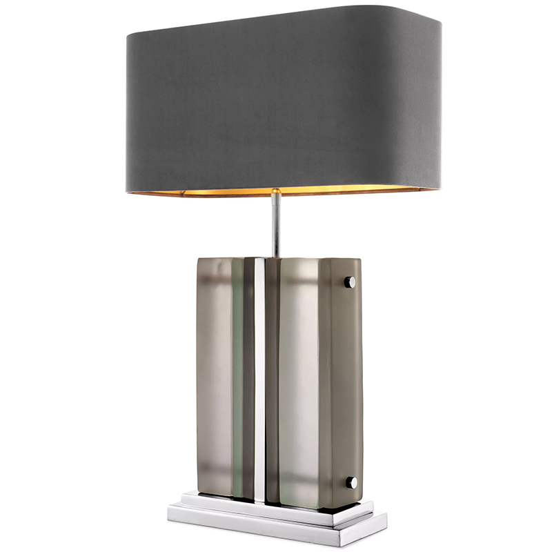 Настольная лампа Eichholtz Table Lamp Solana Nickel Серый Никель Стекло Смок в Уфе | Loft Concept 