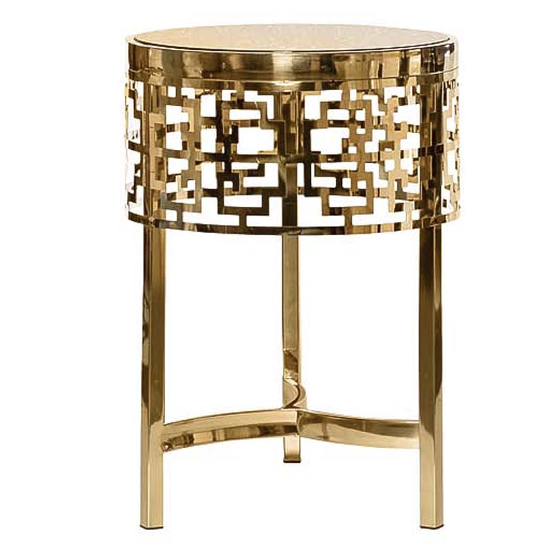 Приставной стол Yen Geometry Side Table pink gold 50 Глянцевое золото в Уфе | Loft Concept 