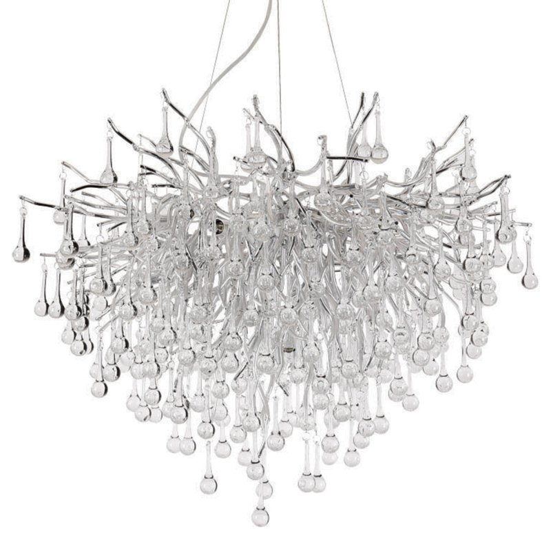 Люстра Droplet Chandelier Silver 80 Серебряный Прозрачное Стекло в Уфе | Loft Concept 