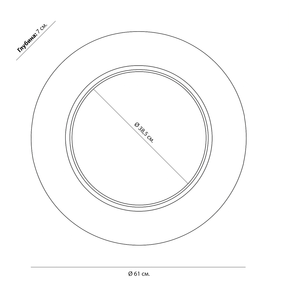 Чёрное настенное зеркало с золотым кантом Porunalia в Уфе