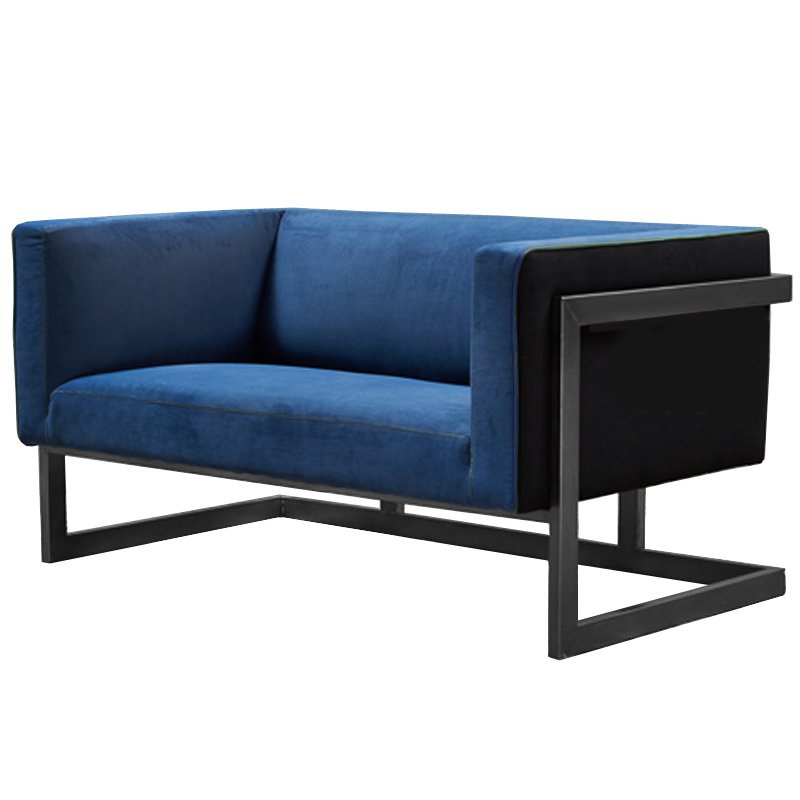 Диван Cube Blue Loveseat Sofa Синий в Уфе | Loft Concept 