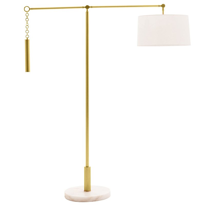 Торшер Arteriors NEWARK FLOOR LAMP Латунь Белый в Уфе | Loft Concept 