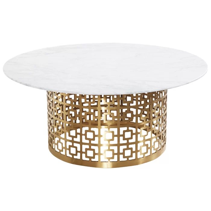 Кофейный стол Artesia Coffee Table White Глянцевое золото Белый в Уфе | Loft Concept 