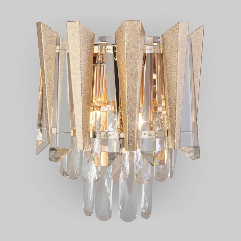 Бра Crystal Edge Sconce Прозрачный (Transparent) Золотой в Уфе | Loft Concept 