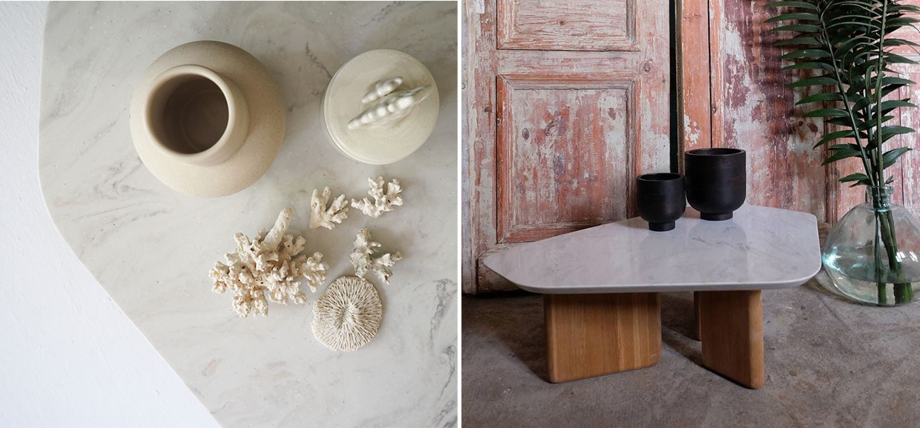 Столик кофейный белая столешница Duncan - фото