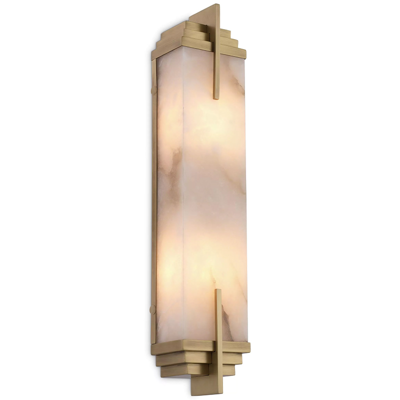 Бра Eichholtz Wall Lamp Harman Brass Латунь Бежевый Белый Мрамор Bianco в Уфе | Loft Concept 