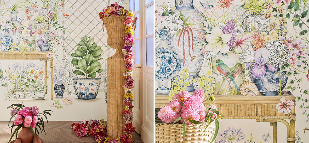 Обои ручная роспись La ceremonie fleurie - фото