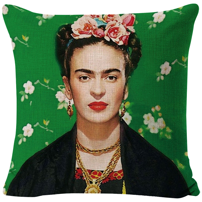 Декоративная подушка Frida Kahlo 8 Зеленый Мульти в Уфе | Loft Concept 