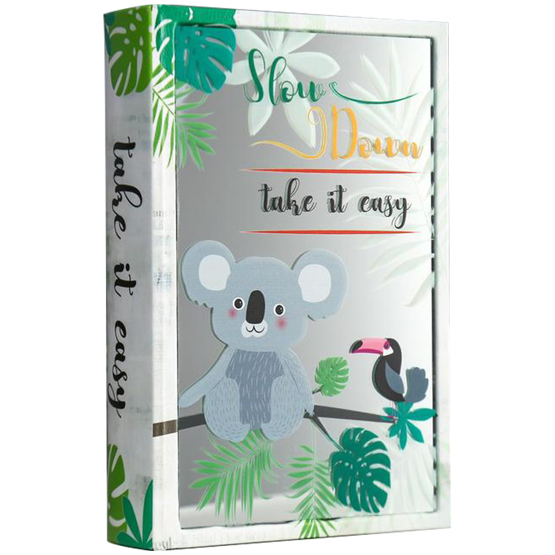 Шкатулка-книга Koala and Toucan Mirror Book Box Мульти Белый Зеленый в Уфе | Loft Concept 