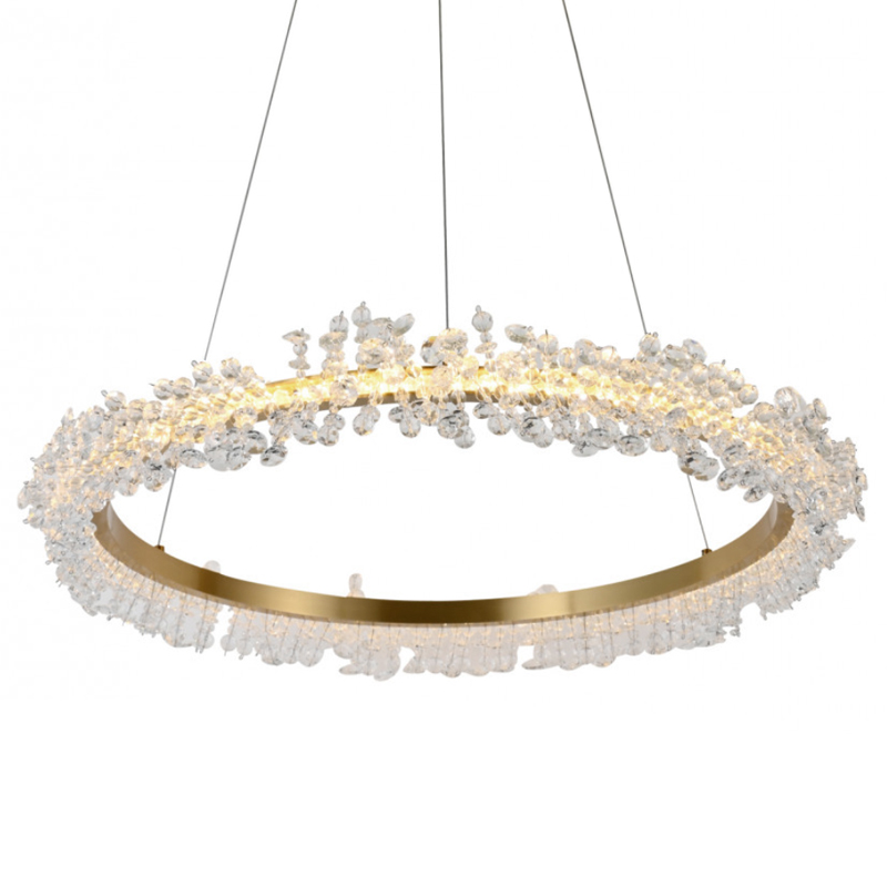 Crystal round chandelier Светильник Кольцо из Хрусталя  Прозрачный Латунь в Уфе | Loft Concept 