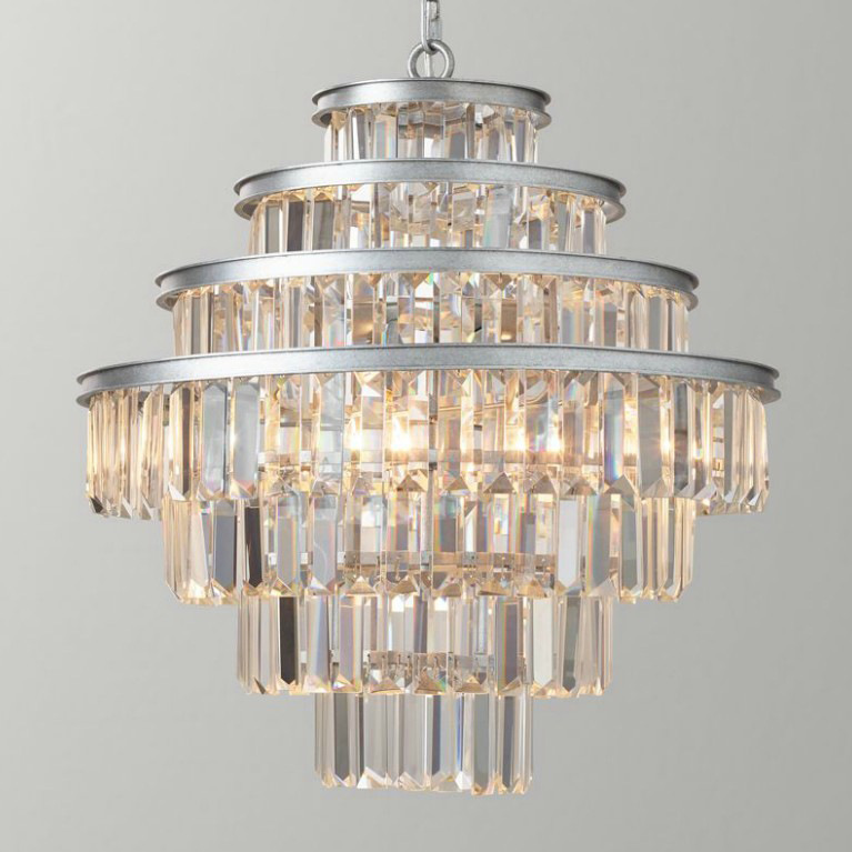 Люстра Alaine Crystal Large Pendant Silver Серебряный Прозрачное Стекло в Уфе | Loft Concept 