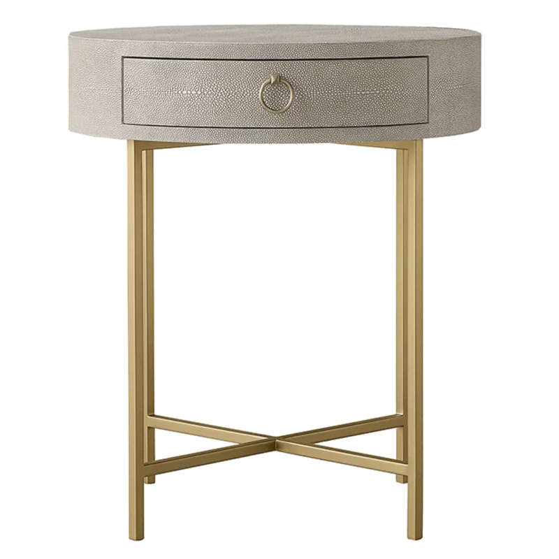 Gaston Stingray Round Gray Side Table Приставной стол серый скат Золотой Серый в Уфе | Loft Concept 