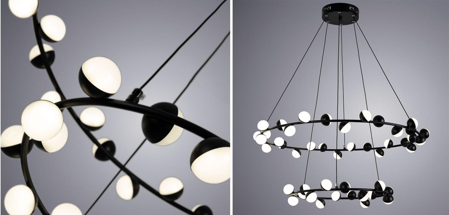 Люстра Vilelme Chandelier black double - фото