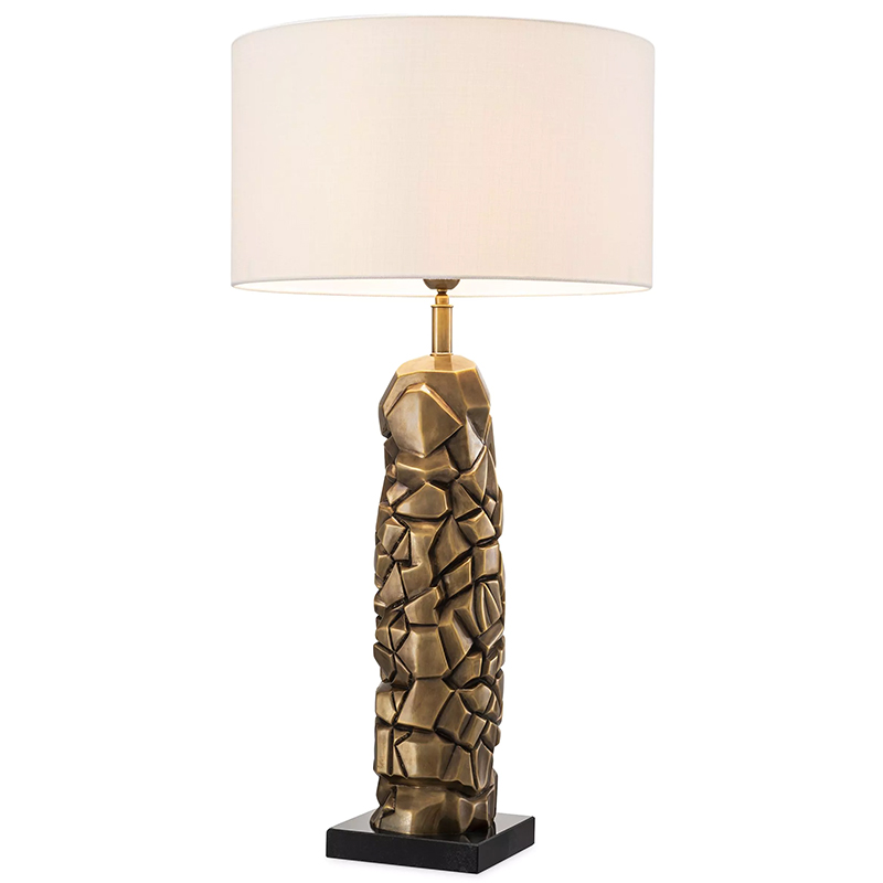 Настольная лампа Eichholtz Table Lamp The Rock Латунь Черный Белый в Уфе | Loft Concept 