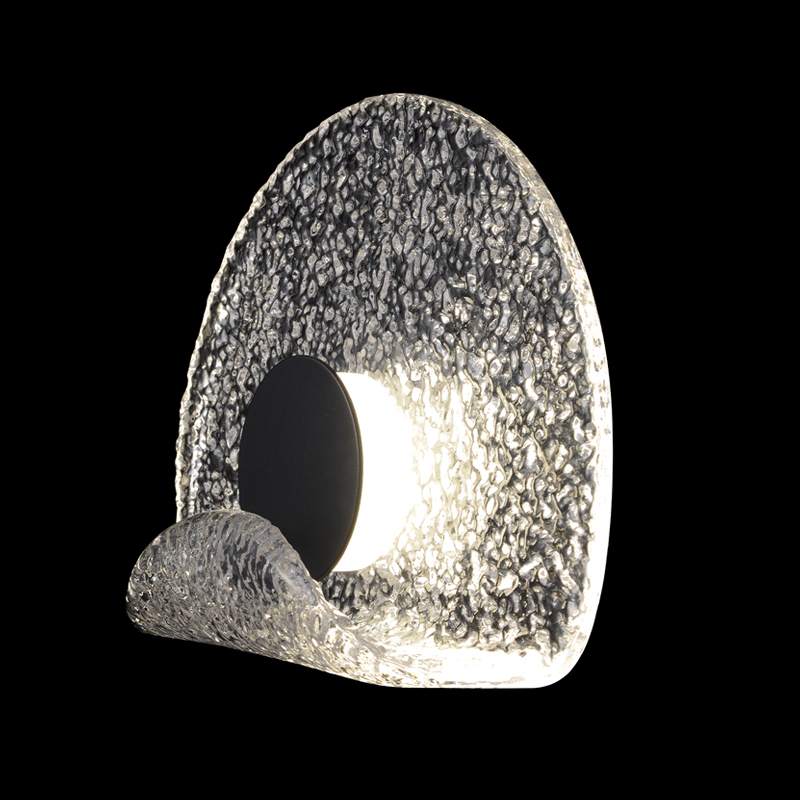 Бра из текстурированного прозрачного стекла с изогнутым краем Textured Glass Черный Прозрачное Стекло Бра из текстурированного прозрачного стекла с изогнутым краем Textured Glass Черный Прозрачное Стекло в Уфе | Loft Concept