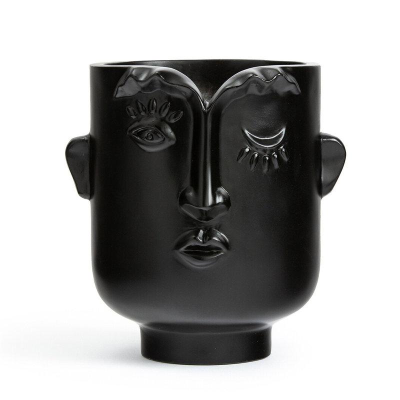 Ваза Black Head Vase Глянцевый черный в Уфе | Loft Concept 