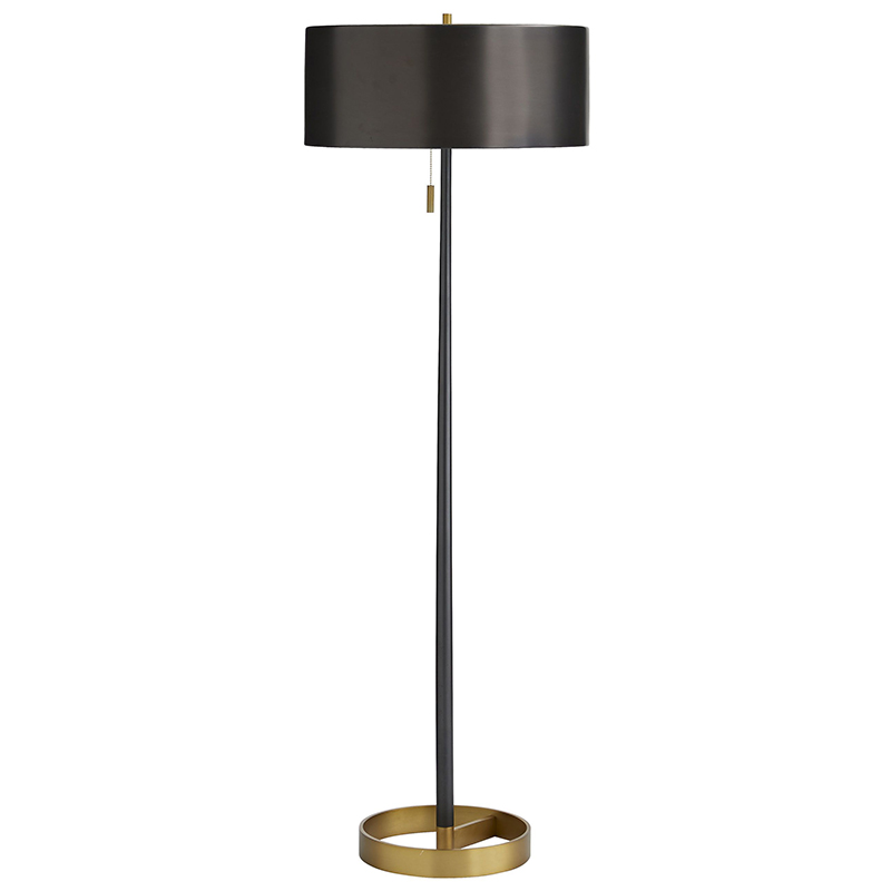 Торшер Arteriors VIOLETTA FLOOR LAMP Black Латунь Черный в Уфе | Loft Concept 