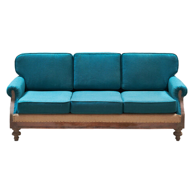 Диван Deconstructed Sofa turquoise Linen triple Коричневый Бирюзовый в Уфе | Loft Concept 