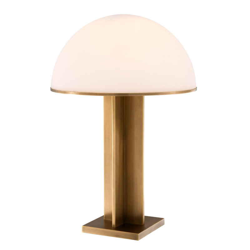 Настольная лампа Eichholtz Table Lamp Berkley Латунь Античная полированная Белое матовое стекло в Уфе | Loft Concept 