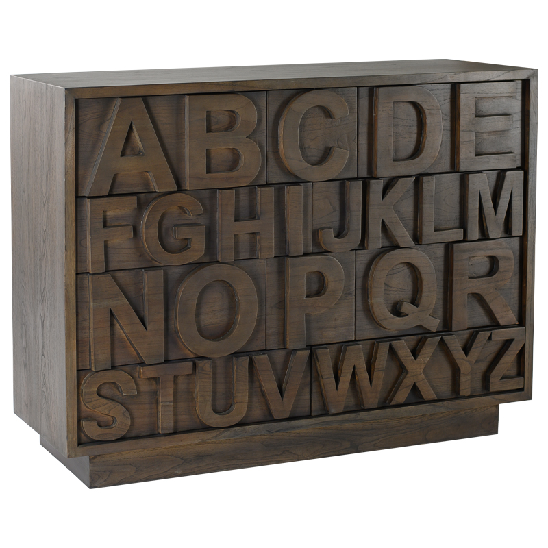 Комод в стиле лофт с английским алфавитом English Alphabet Chest of Drawers Коричневый в Уфе | Loft Concept 