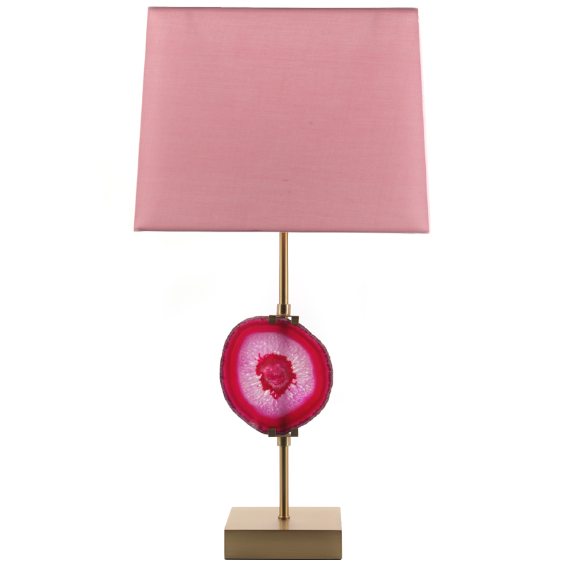 Настольная лампа Pink Agate Design Table Lamp Розовый Латунь в Уфе | Loft Concept 