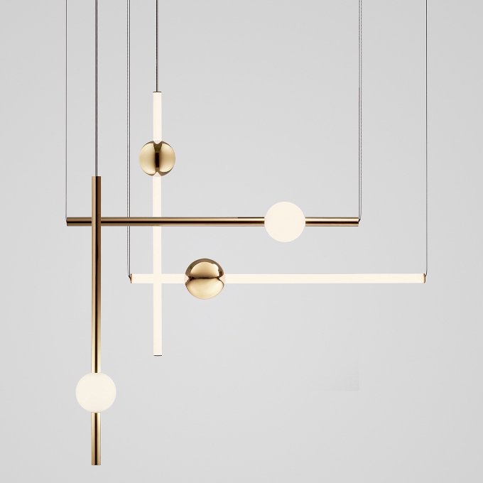 Подвесной светильник lee broom ORION GLOBE LIGHT 66 Глянцевое золото Белый в Уфе | Loft Concept 