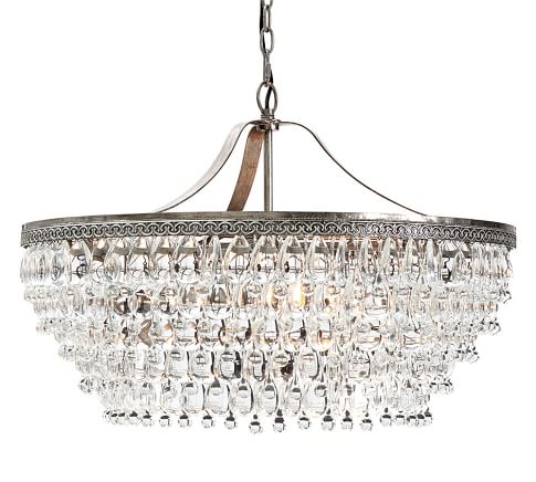 Люстра Clarissa Glass Drop Petite Round Chandelier Темная бронза винтаж в Уфе | Loft Concept 