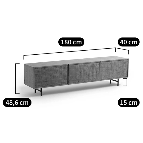 ТВ-тумба с декором из ротанга Pansy Rattan TV Stand в Уфе