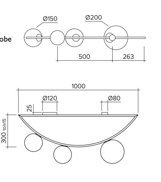 Потолочный светильник Atelier Areti Girlande Ceiling Crescent 3 в Уфе